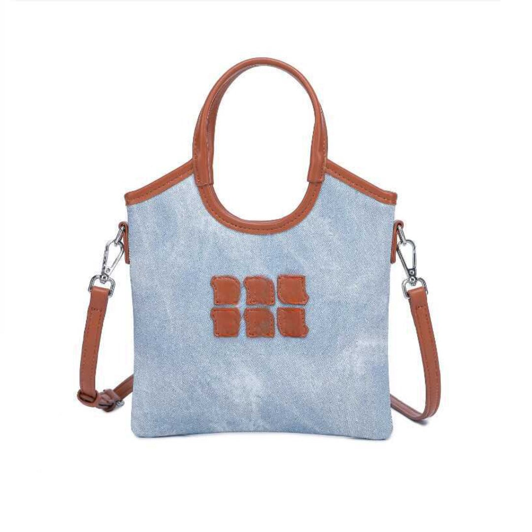 Denim Tote Bag, Women's Fashion Versatile Shoulder bag, Crossbody tote bag, Casual commuter tote bag