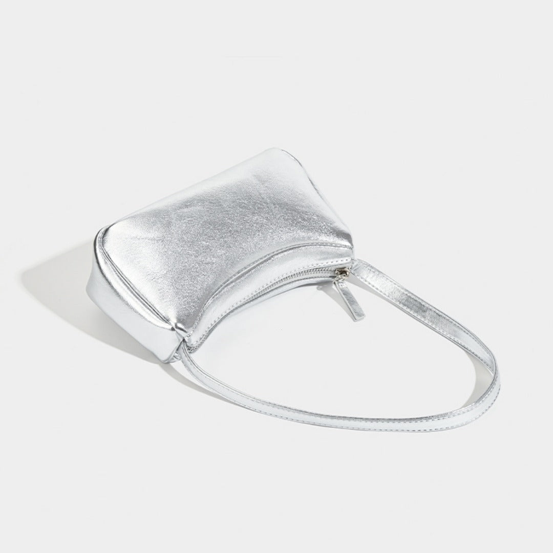 Silver small shoulder bag Design Underarm Bag, Bag Women's Summer Temperament Versatile Shoulder Bag  Hobo Handbag