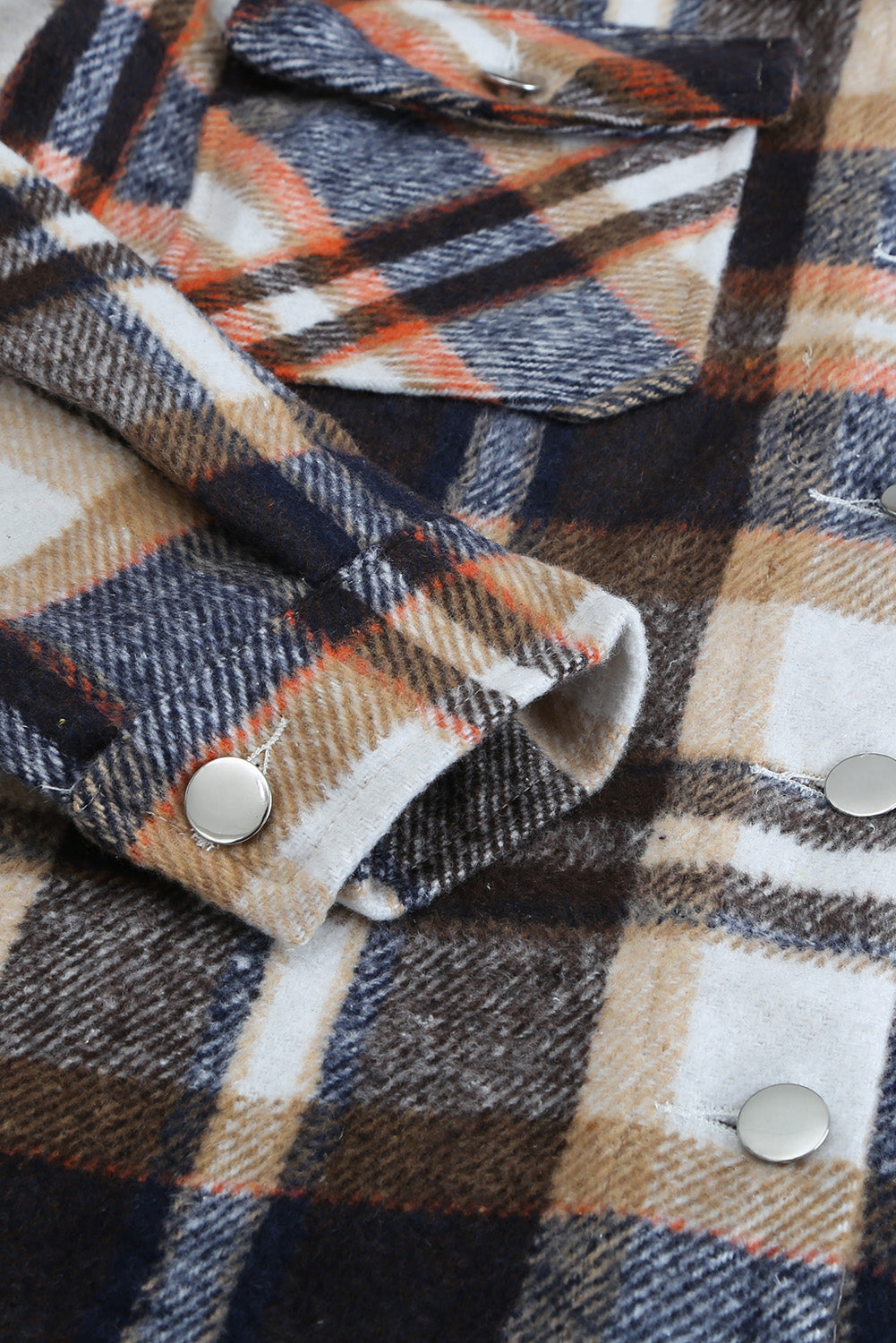 Plaid Pocketed Button Front Shacket