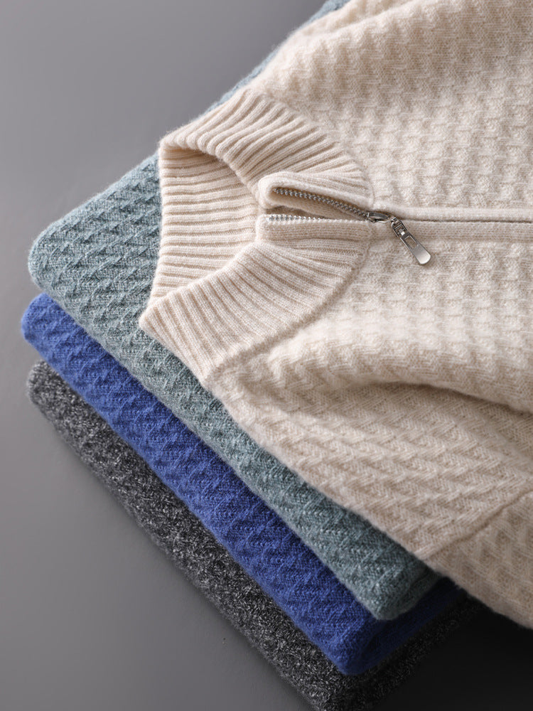 Men's Pure Wool Thickened Half Turtleneck Sweater