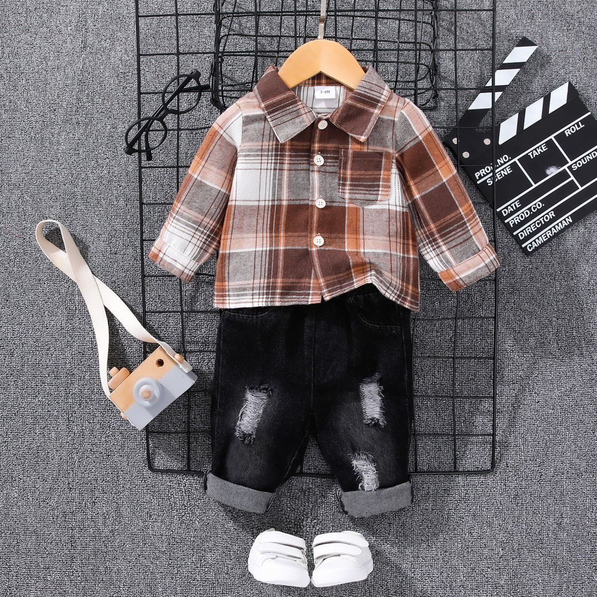 Children's casual shirt and denim suit