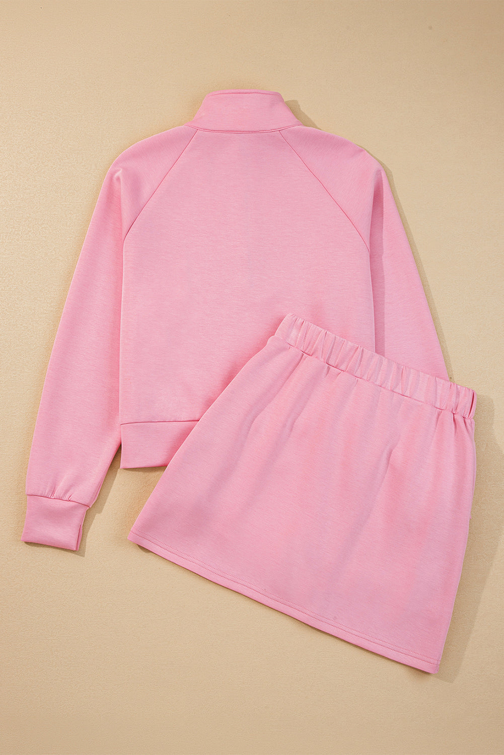 Solid Half Zip Pullover and Mini Skort Set