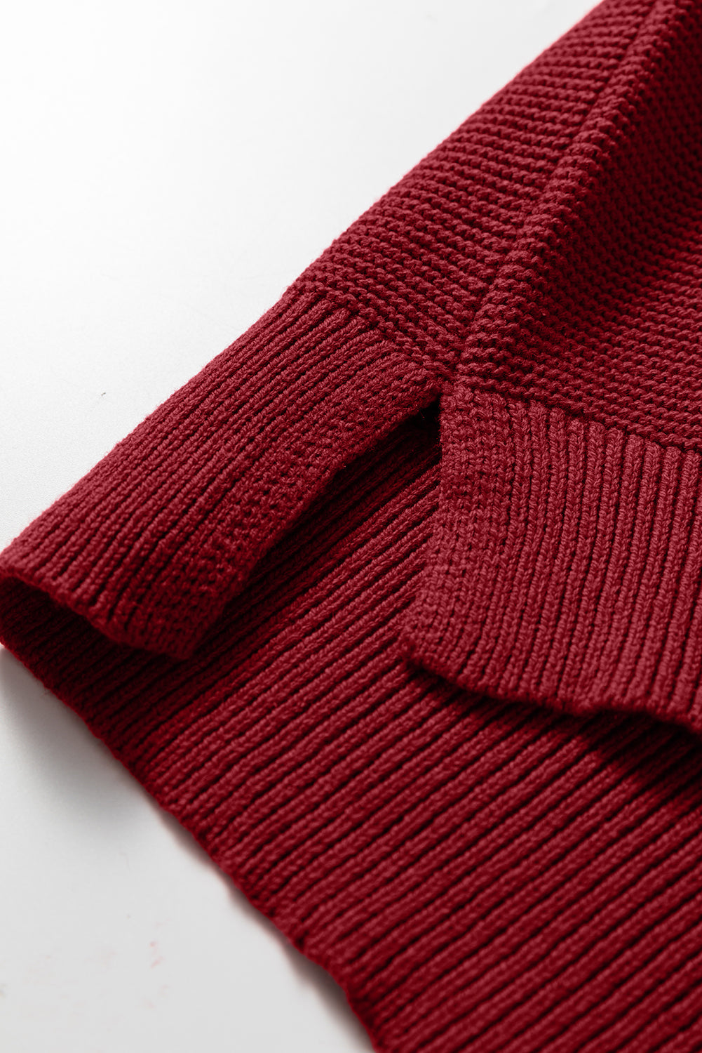 Solid Front Seam Drop Shoulder Sweater