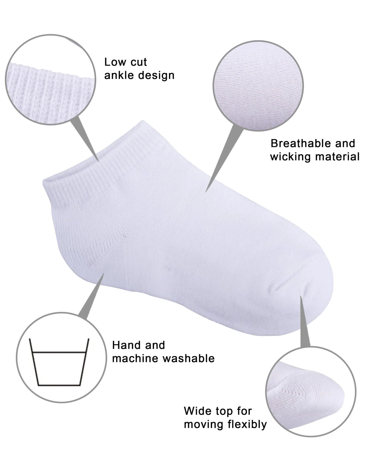 Duufin 25 Pairs Toddler Ankle Socks Low Cut Kids Half Cushion Socks Low Rise Ankle Socks for Boys and Girls 4-6 Years White - # BOAA11810005
