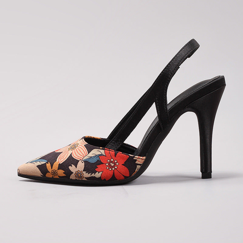 Women's printed pattern high-heeled shoes