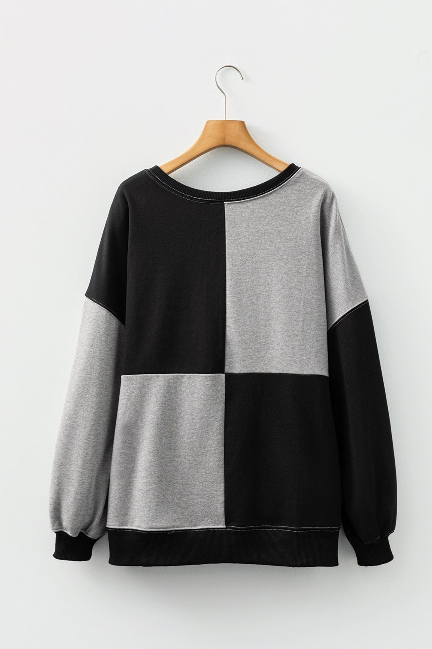 Colorblock Crewneck Henley Sweatshirt