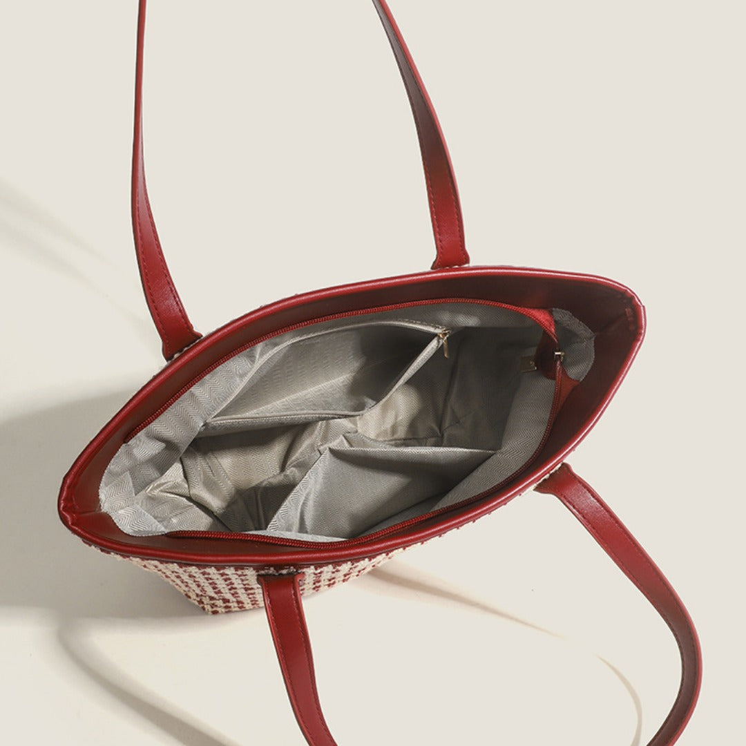 Tote bag women's large capacity tote purse, simple shoulder hobo bag red