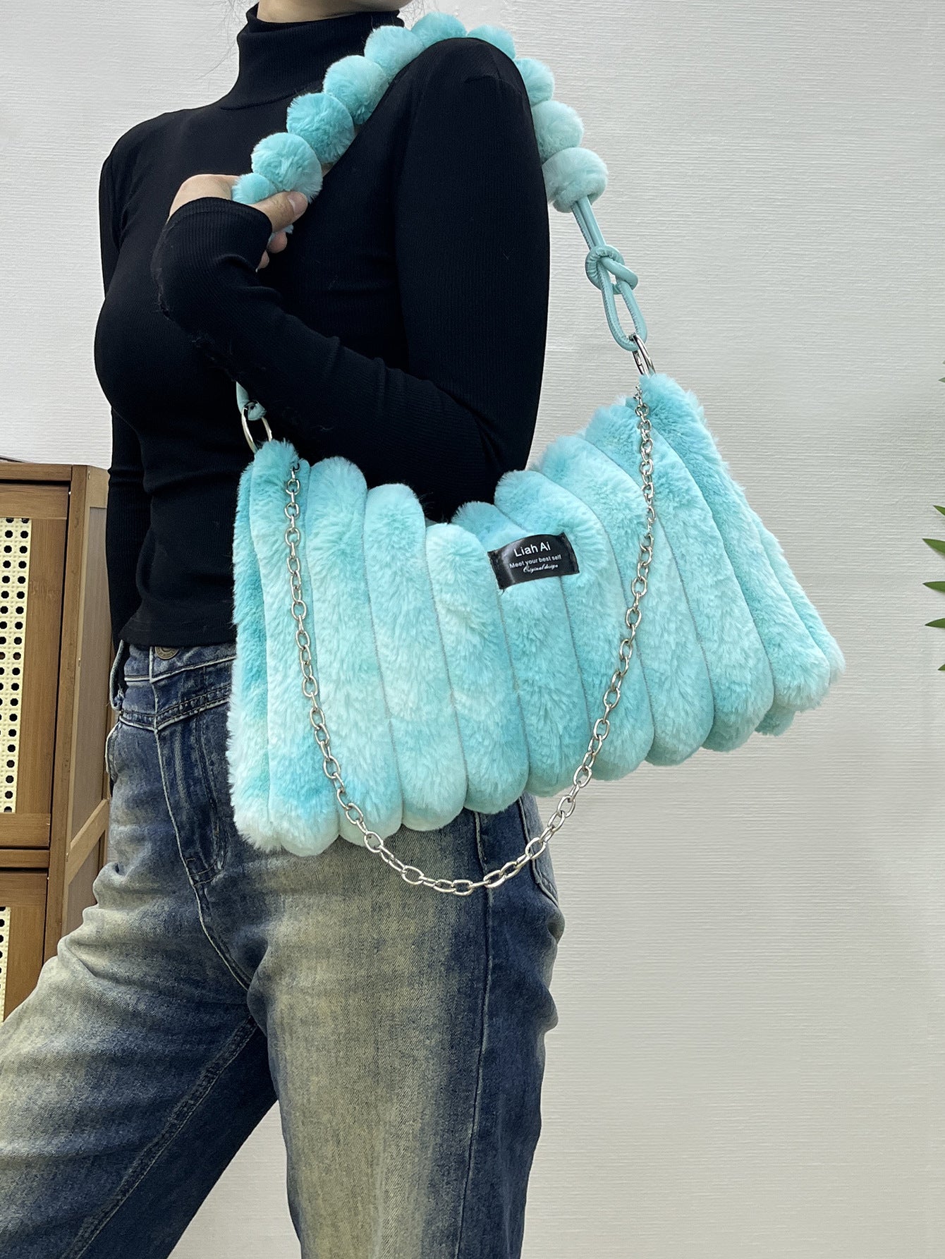 Fluffy handbag
