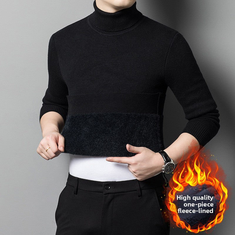 Men's Fleece-Lined Acrylic Turtleneck Sweater