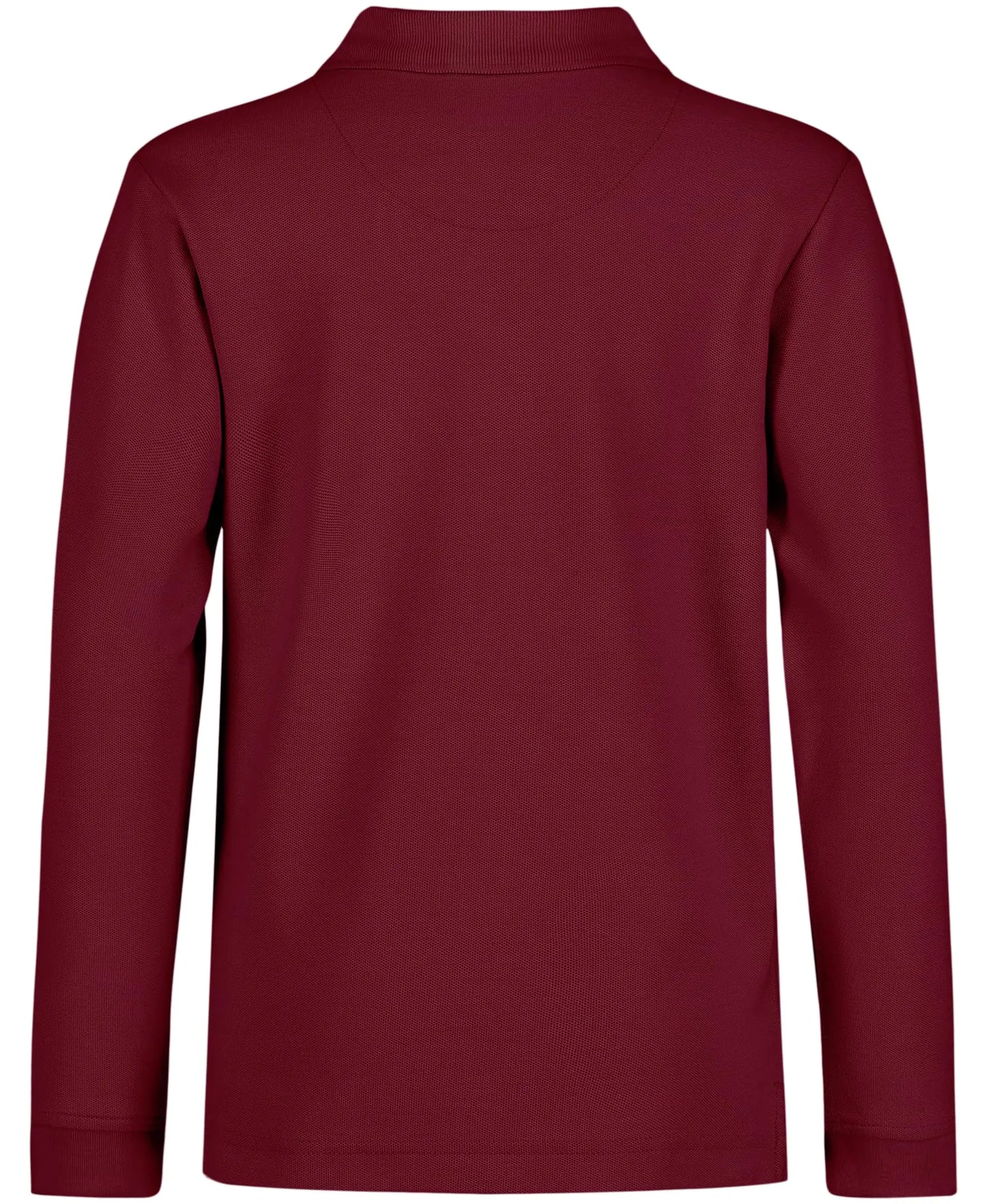 Nautica Boys' School Uniform Long Sleeve Polo Shirt, Button Closure, Comfortable, Breathable Fabric 6 Burgundy - # BOAA1150001