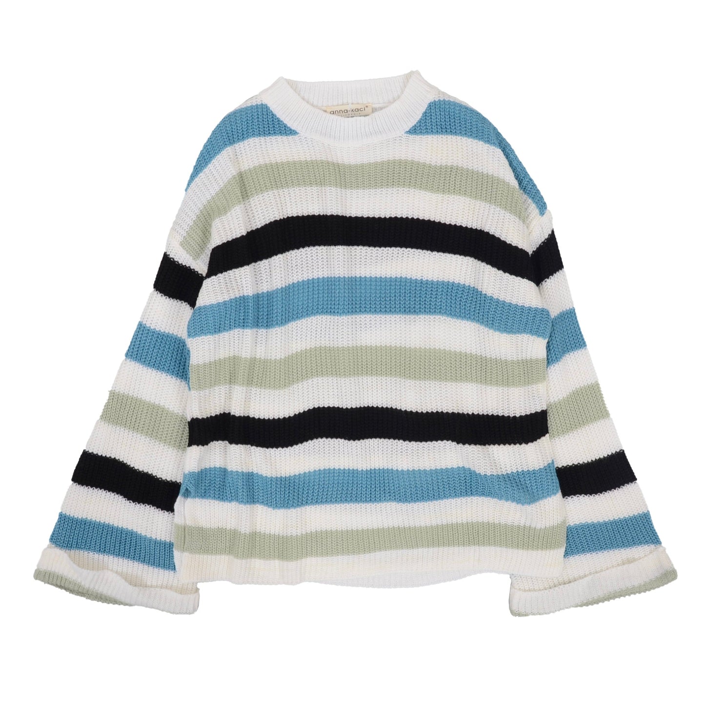 Striped Bell Sleeve Light Sweater