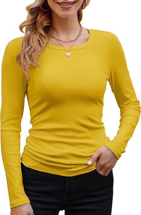 Womens Ribbed Long Sleeve T-Shirt