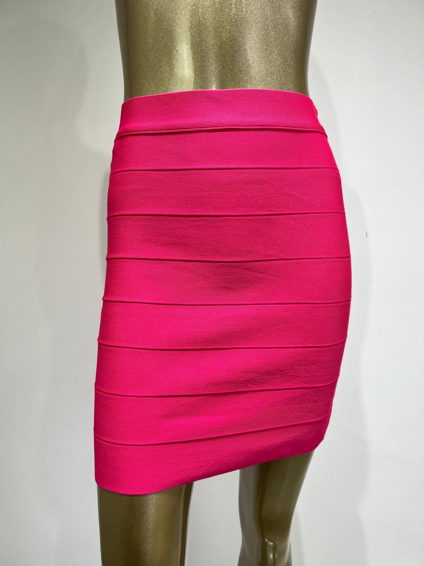 Elastic High Waist Striped Mini Skirt