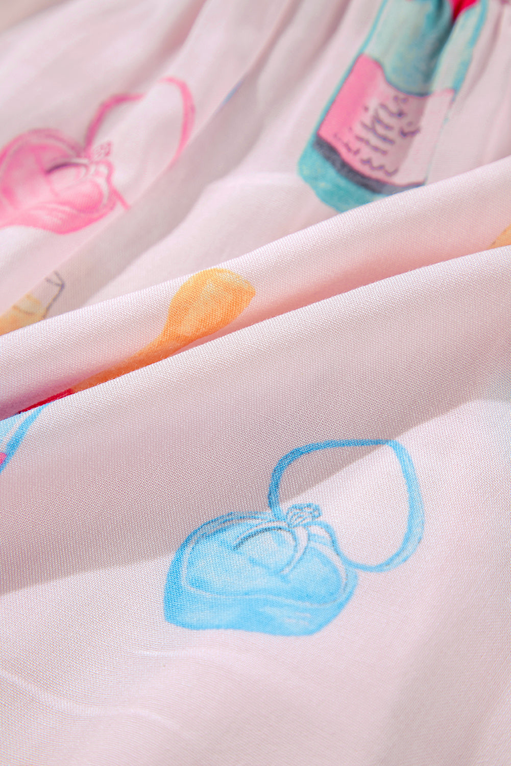 Christmas Wine Glass Bow Knot Pajama Set