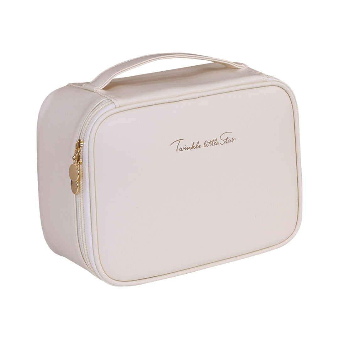 Makeup bag with compartments, makeup bag organizer, 6 large divisions portable large capacity high-end makeup bag, travel makeup brush cosmetic storage bag