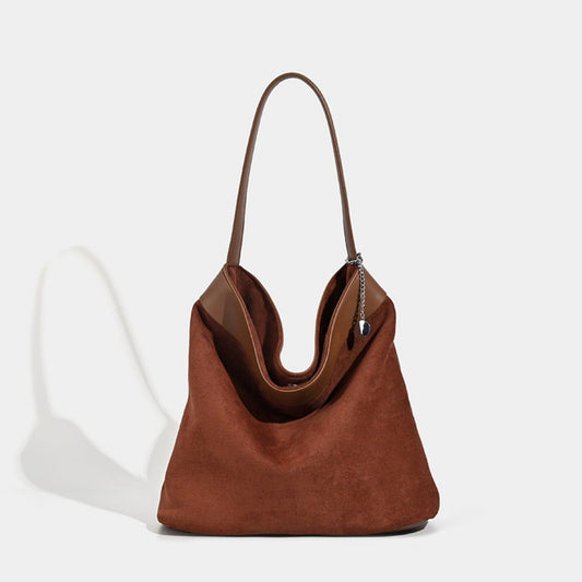 Design suede bucket bag, suede hobo bag for women, vintage minimalist tote hobo bag for women