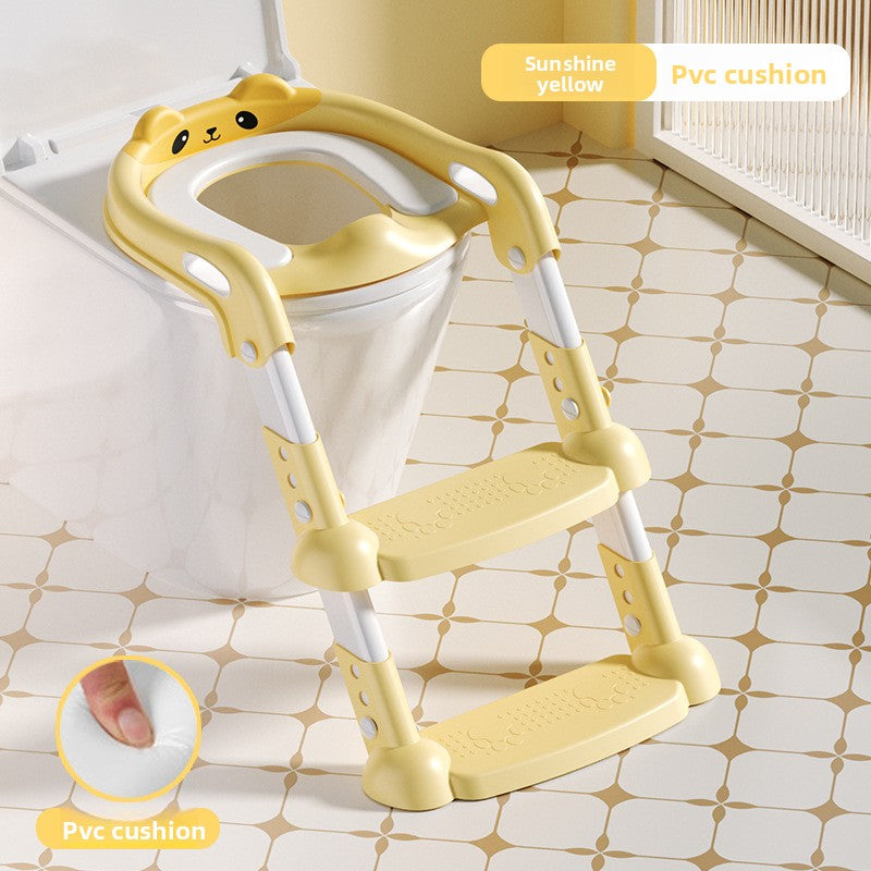 Foldable stepped auxiliary stool toilet