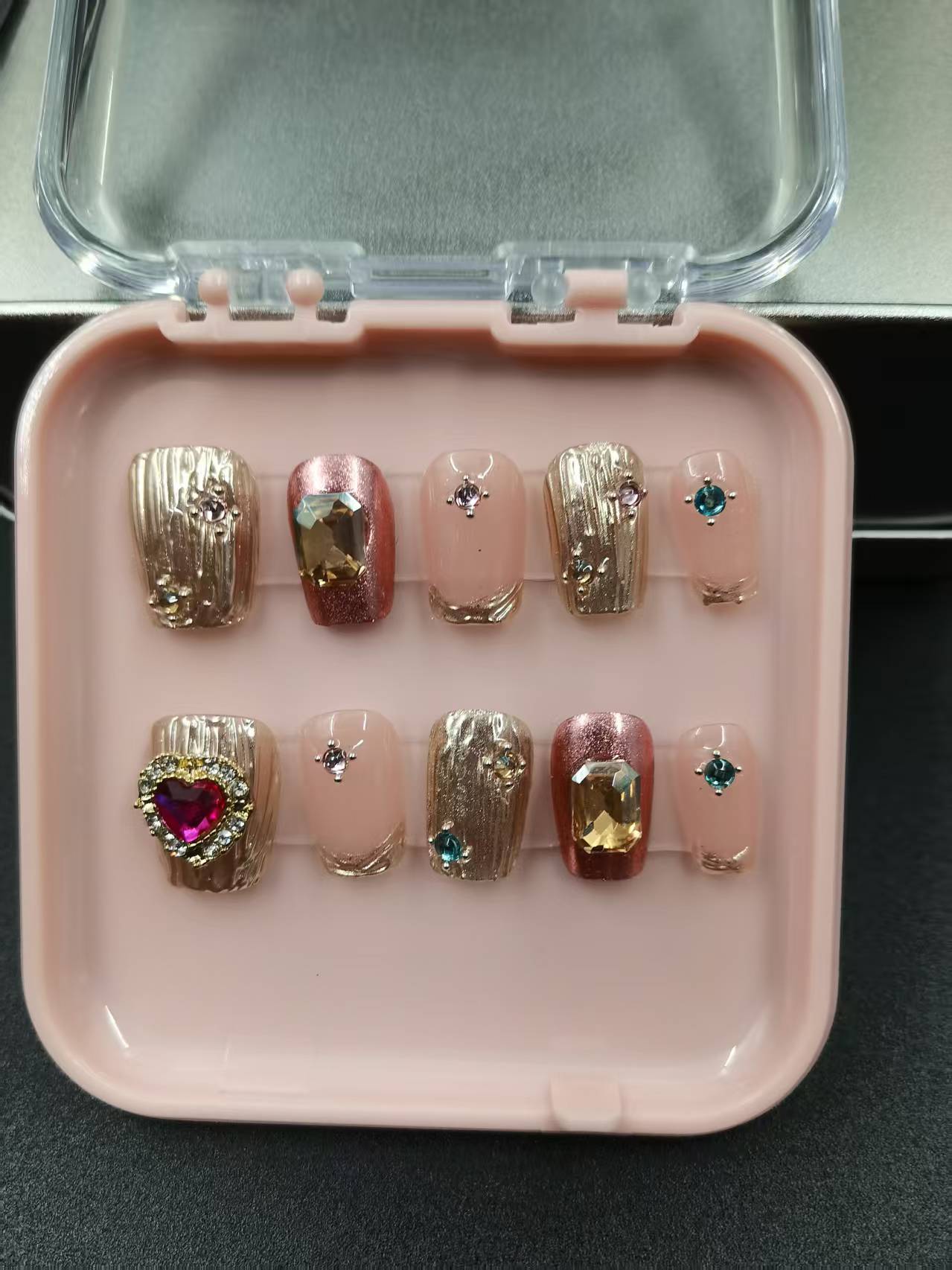 1037- Handmade press on nails fake nails removable