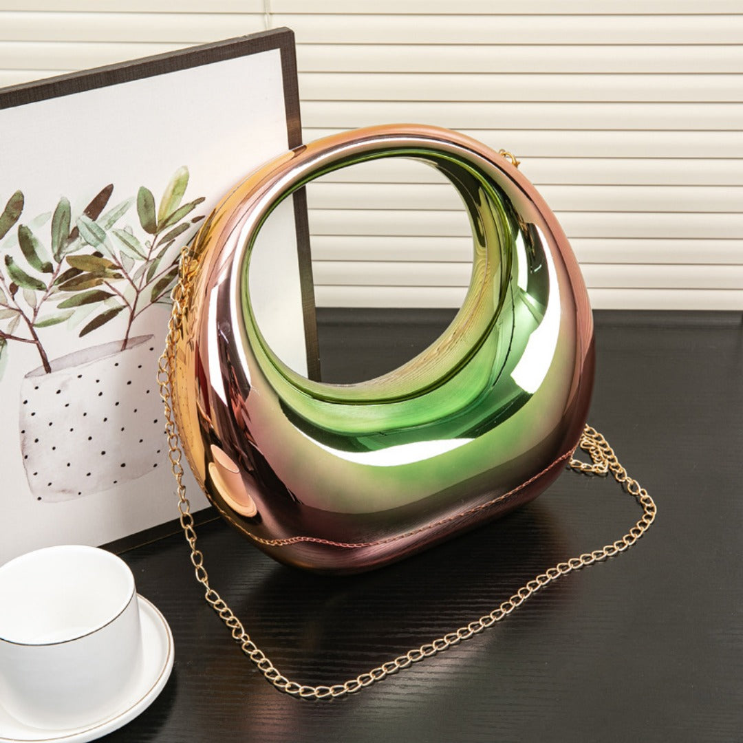 Elegant evening Bag – Gold and Silver Dinner Bag, Stylish Makeup Acrylic Bag, Perfect Prom Bag, Party Purse, and Wedding Clutch