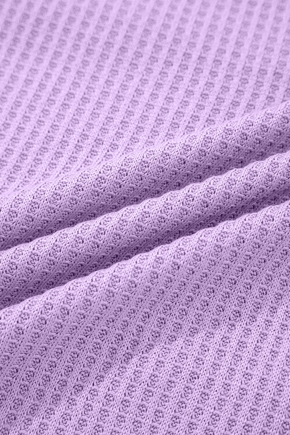 Colorblock Waffle Knit Patchwork Long Sleeve Top