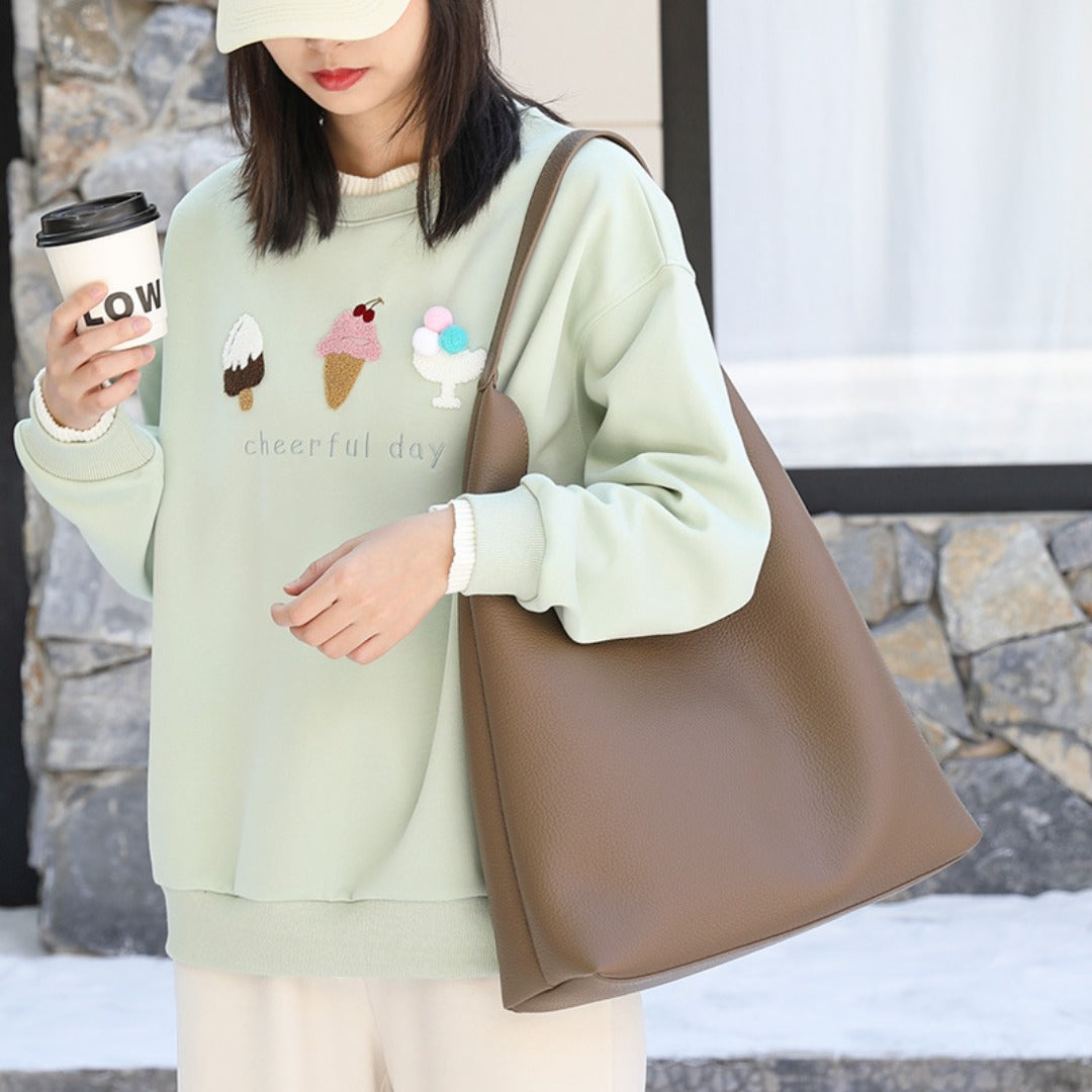 Casual retro hobo bag, fashion handbag, pu large capacity shoulder women's bag