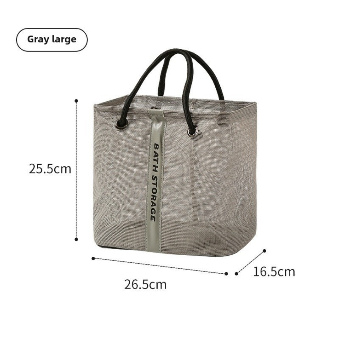 Mesh bath bag, mesh pocket tote swimming wash bag, men's bath towel bath bag, large storage bag