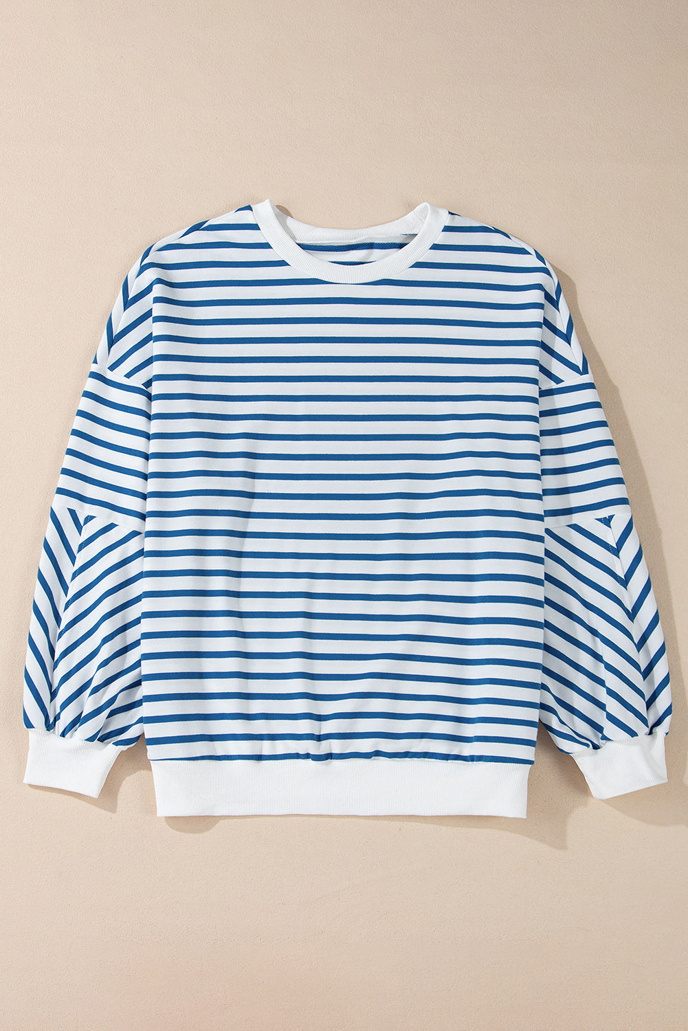 Stripe Drop Shoulder Crewneck Sweatshirt