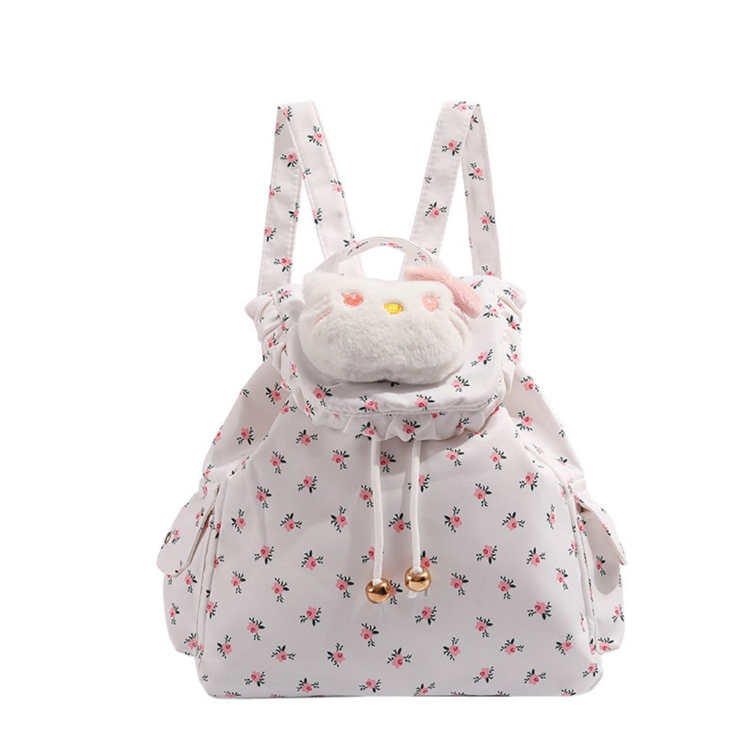 Cute small backpack for girls teens, floral canvas backpack, cute girl backpack, commuter versatile school bag for girls