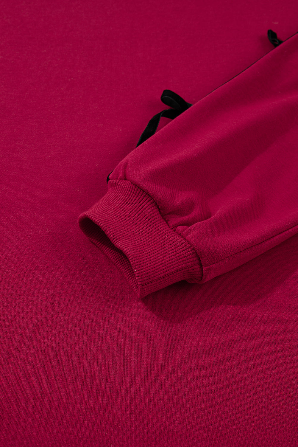 Contrast Stripe Bow Drop Shoulder Sweatshirt Dress