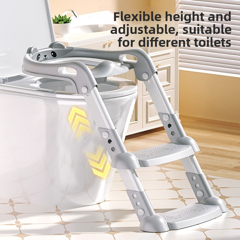 Foldable stepped auxiliary stool toilet