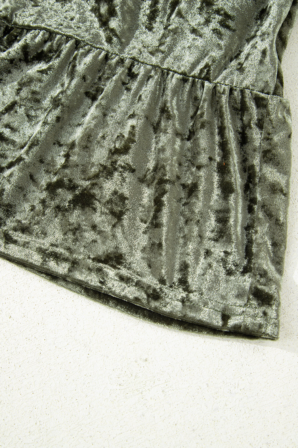 Plus Size Velvet Puff Sleeve Babydoll Mini Dress