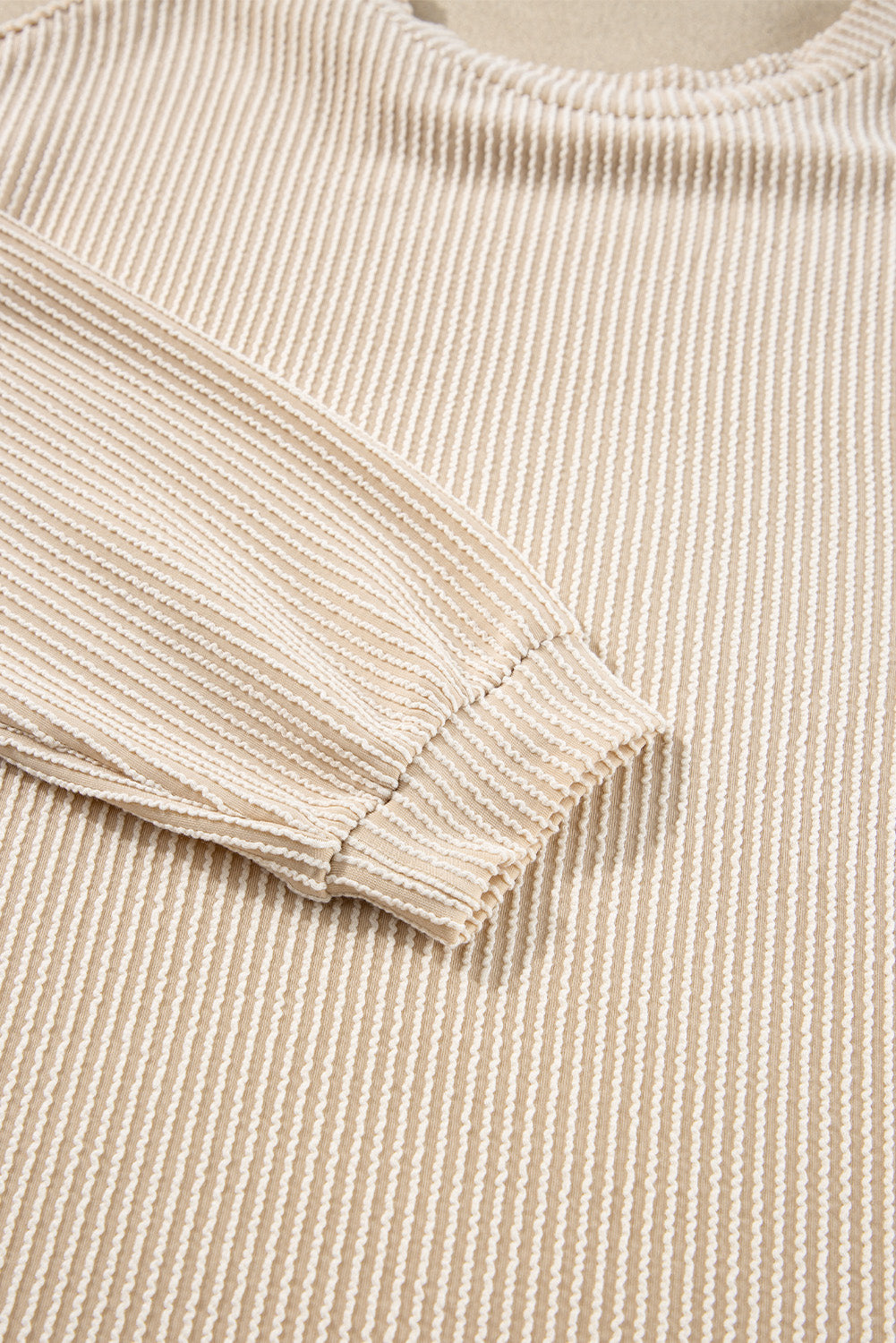 Corded Knit Long Sleeve Top and Shorts Set