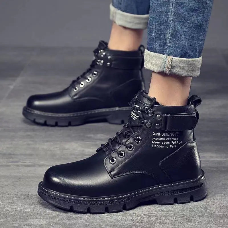 Leather Shoes High Top Fashion Winter Boots - # GIAA73410004