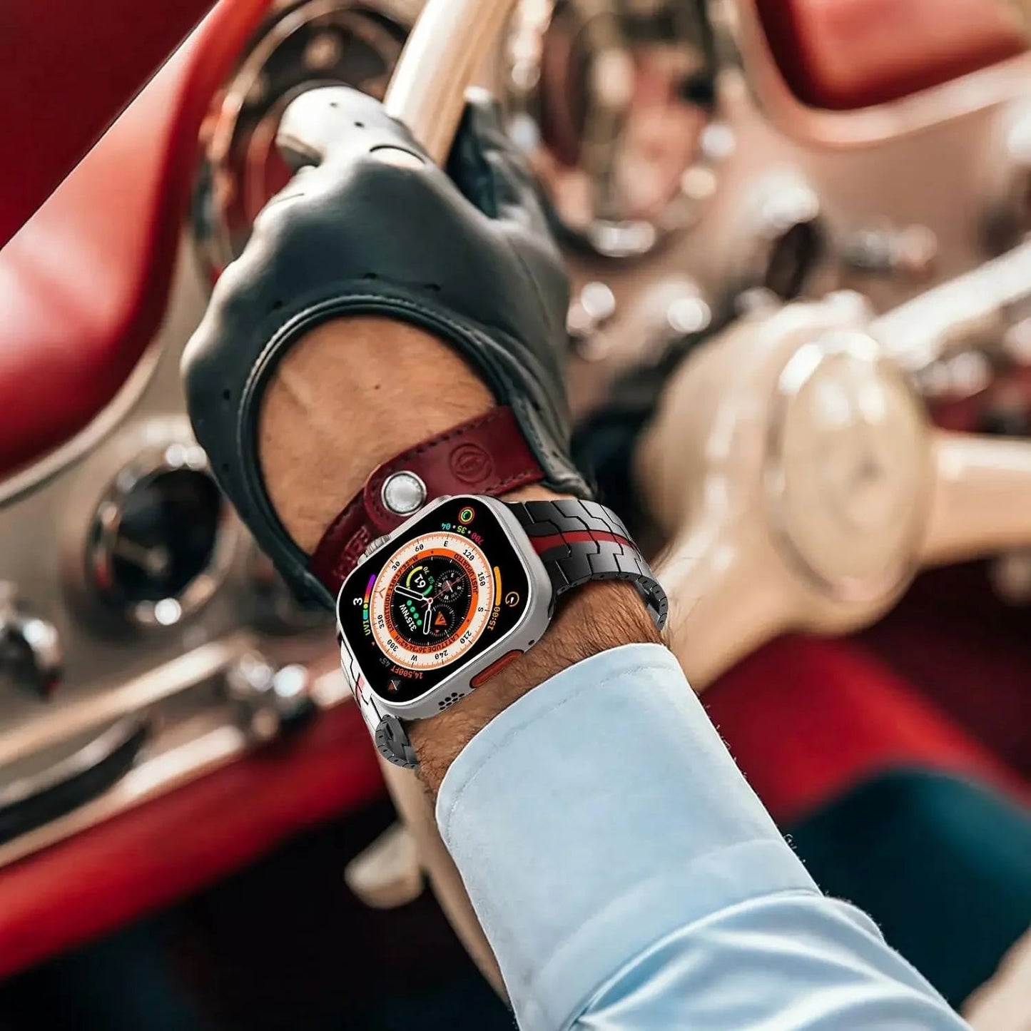 Stainless Steel Metal Watchband For Apple Watch-Ironman Version