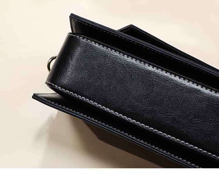 Genuine leather women's messenger bags  geometric shape small square bag shoulder purse crossbody