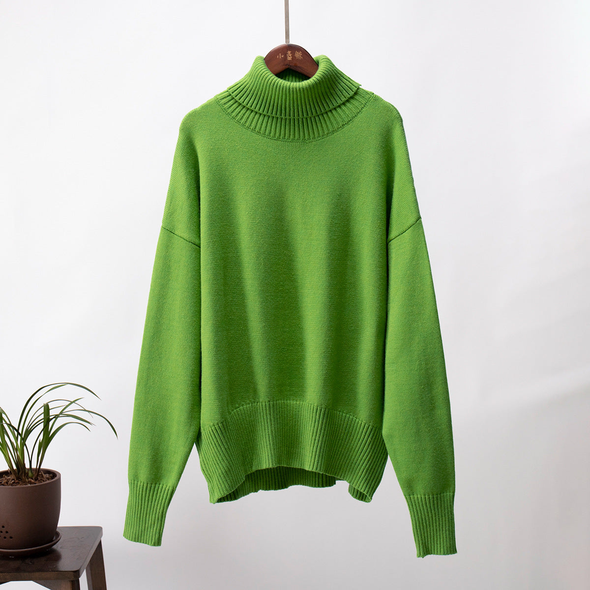 Loose Fit High Neck Knit Sweater