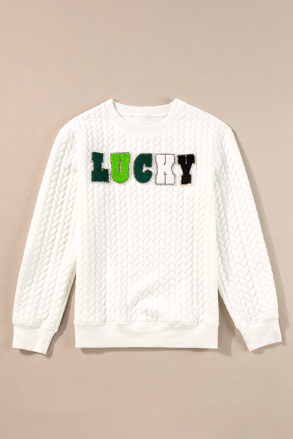 Christmas Merry And Bright Cable Knit Pullover Sweatshirt