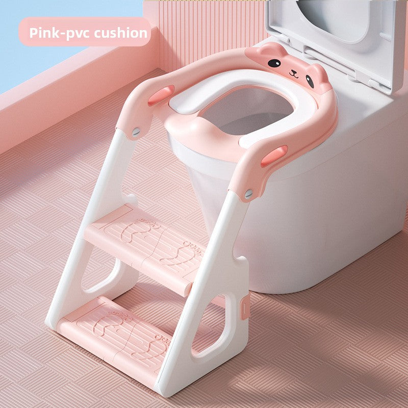 Foldable stepped auxiliary stool toilet