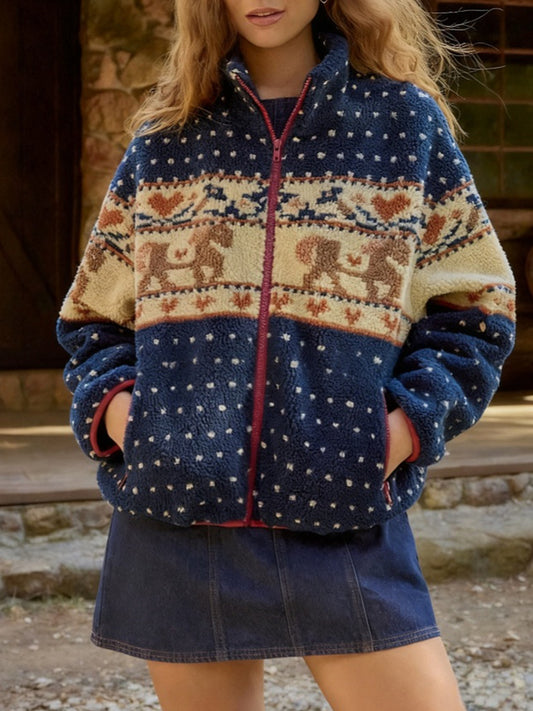 Snowflake moose fur coat