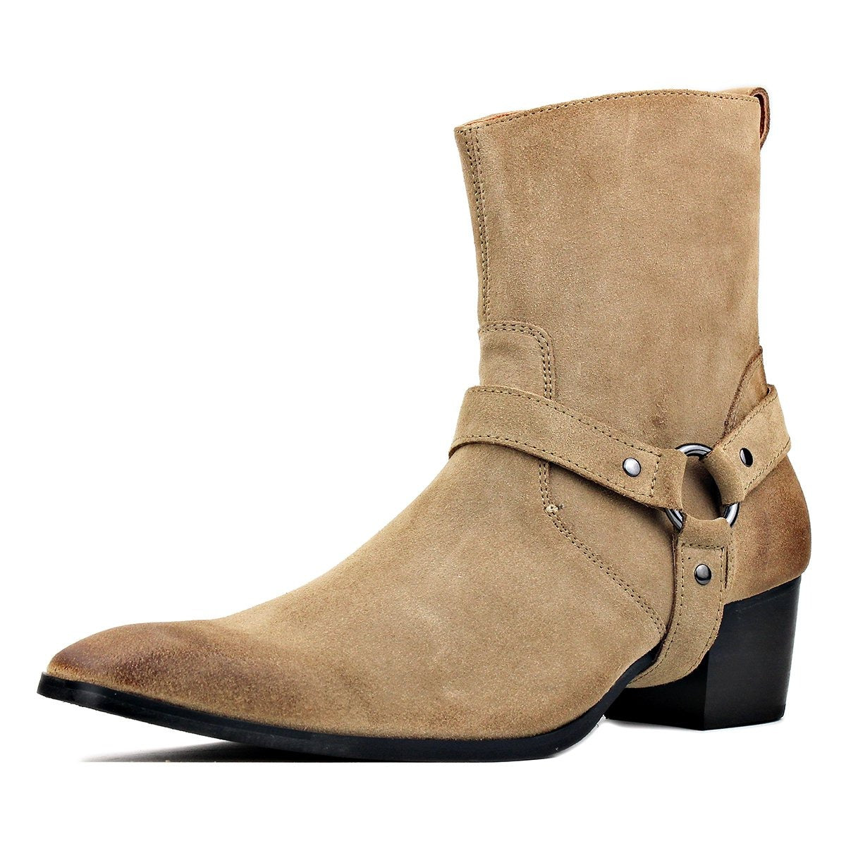 Suede High Heel Chelsea Boots