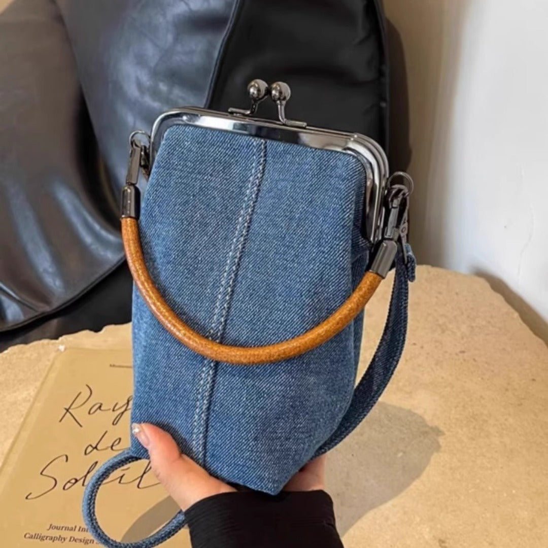Clip bag, Denim bag, Mobile phone bag Crossbody bag, phone purse crossbody bag