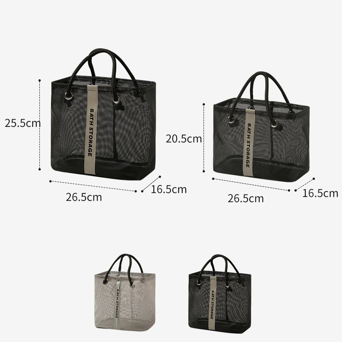 Mesh bath bag, mesh pocket tote swimming wash bag, men's bath towel bath bag, large storage bag