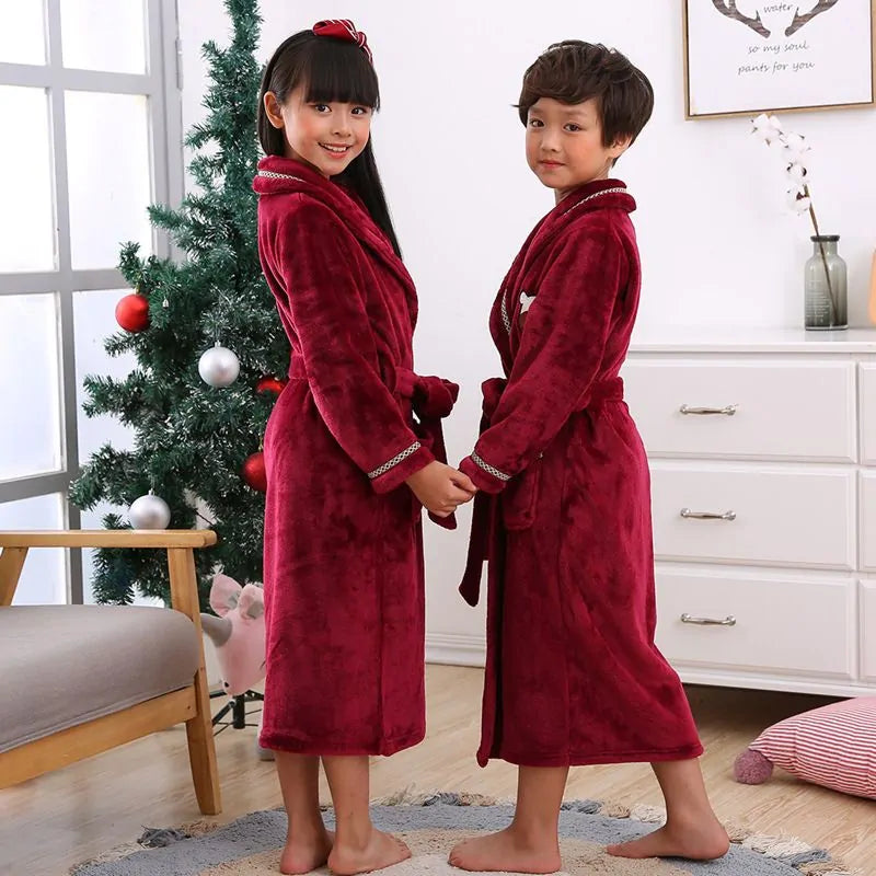 Winter Coral Fleece Thick Bathrobe - # BOAA11710004