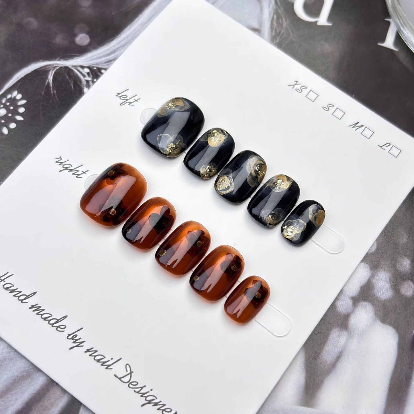 1002- Handmade press on nails fake nails removable