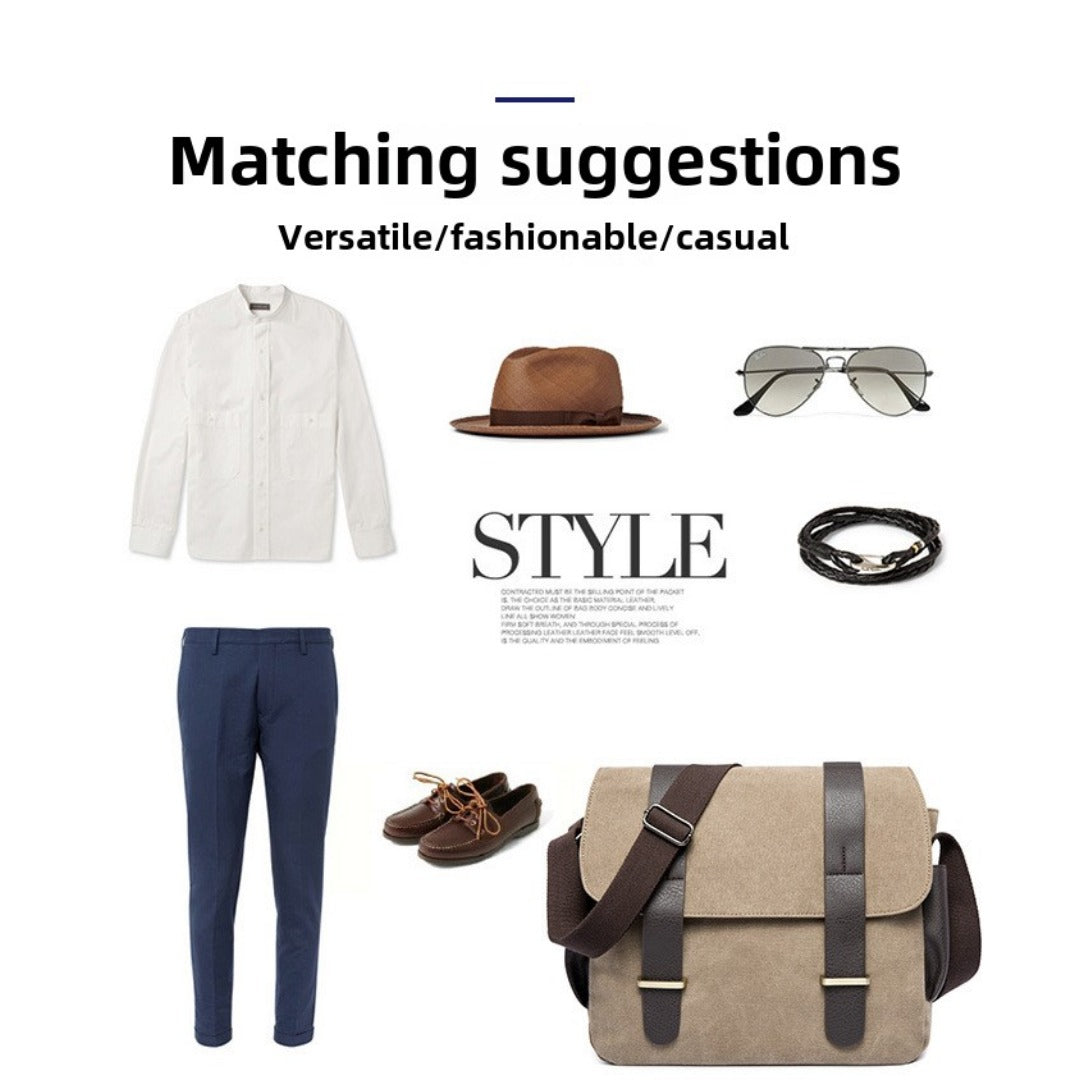 Men's shoulder bag, travel leisure crossbody bag canvas, student bag, men's crossbody bag