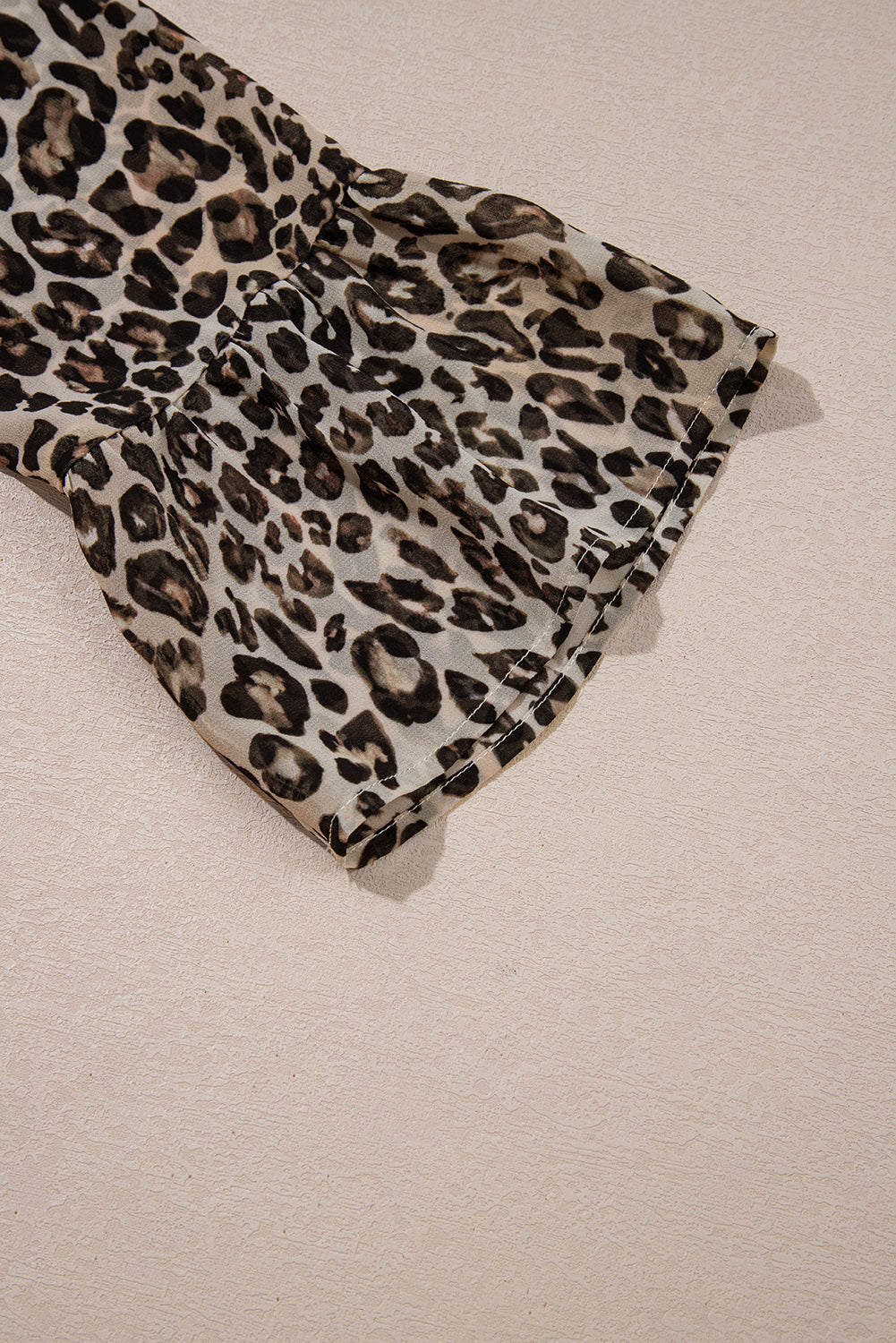 Leopard 3/4 Sleeve V-Neck Dress