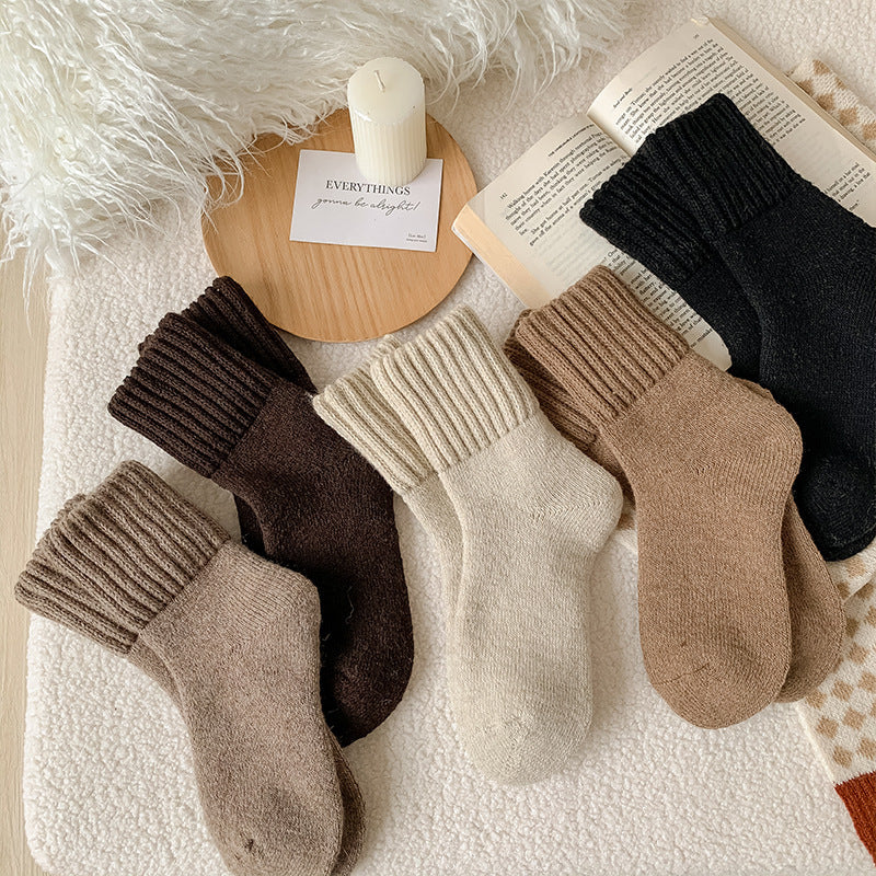 Warm Fleece-Lined Wool Socks for Winter