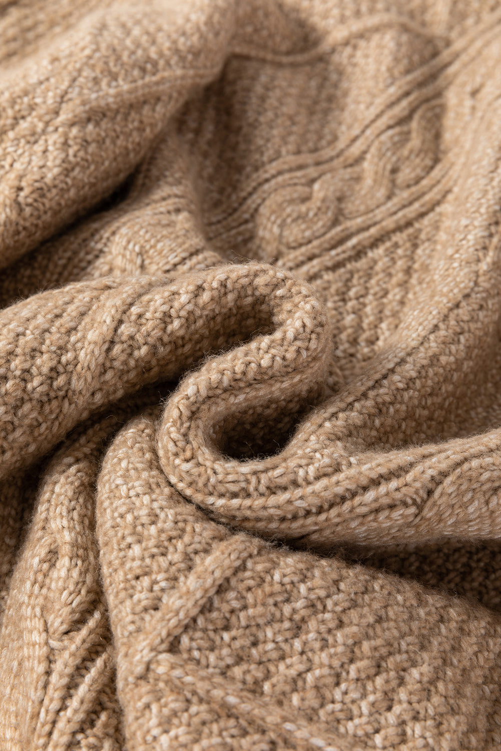 Cable Knit Drop Shoulder Sweater Dress