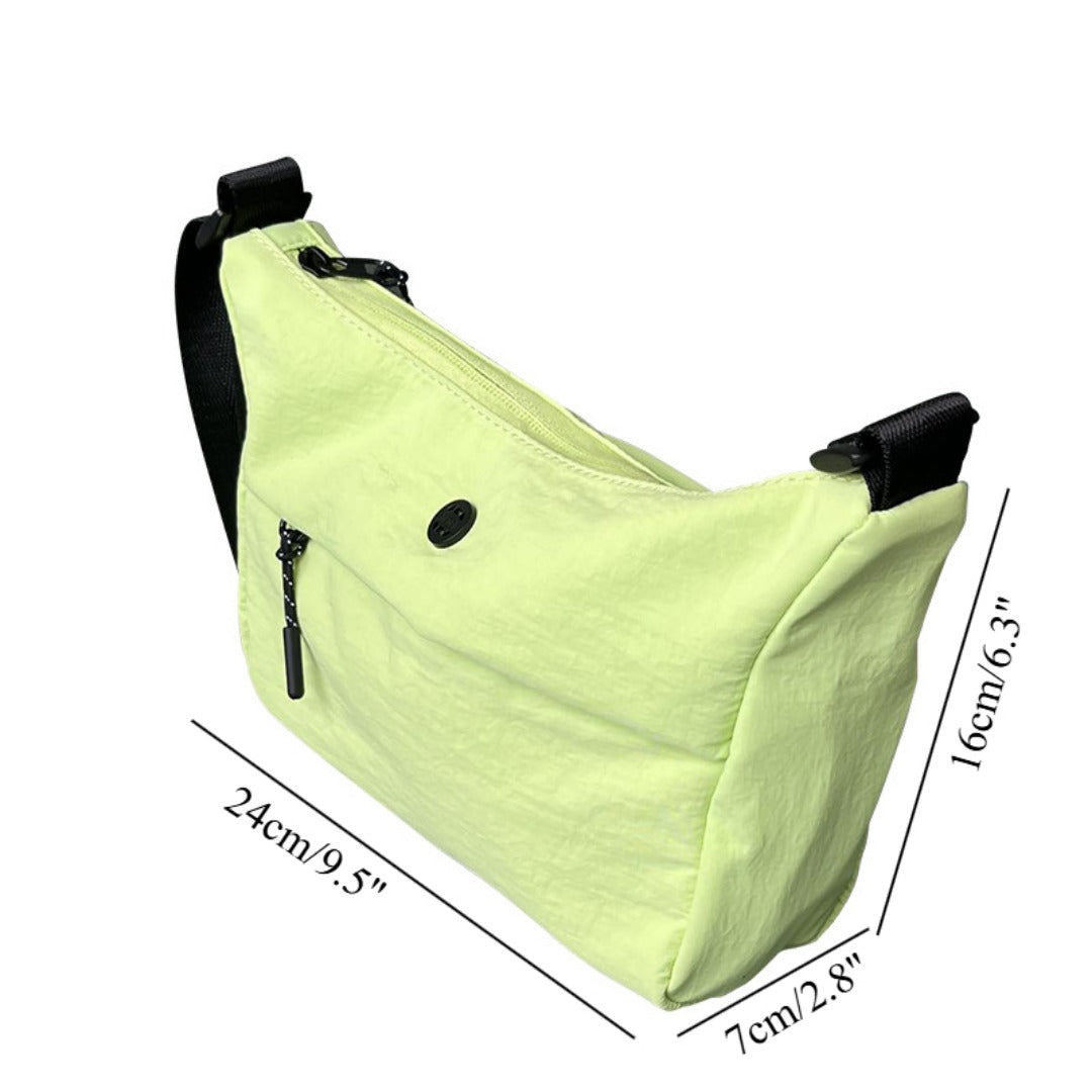 Small Casual Bag Women, Casual Simple Crossbody Bag, Nylon Wide Shoulder Strap Daily Commuter Shoulder Bag