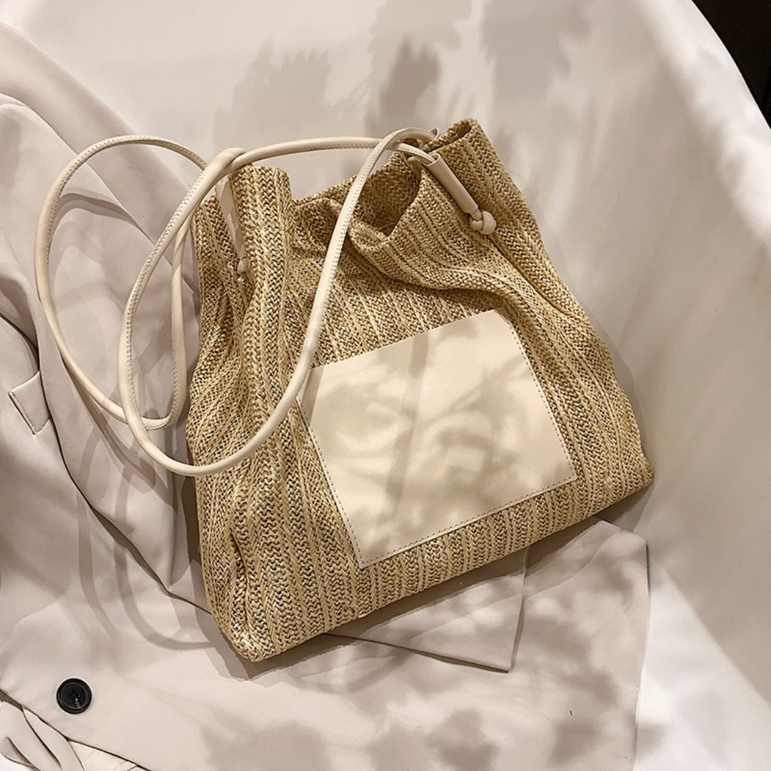 Hobo straw bag, women's summer versatile straw bag, fashionable shoulder hobo bag, large capacity tote bag